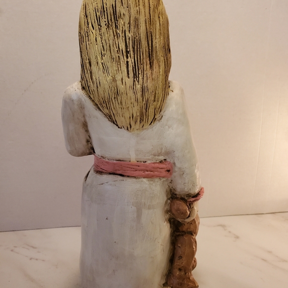 Collector DOLL,VINTAGE ,VERY RARE. GIRL WITH TEDDY BEAR. - Picture 8 of 15